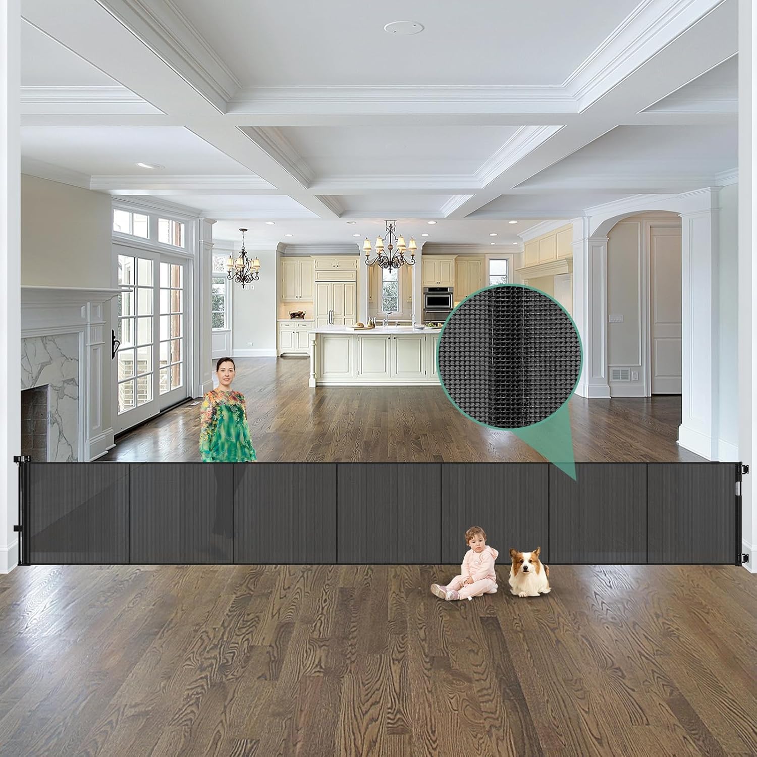 Baby Gate Extra Wide - Güçlendirilmiş 37 inç Yüksekliğinde x 195