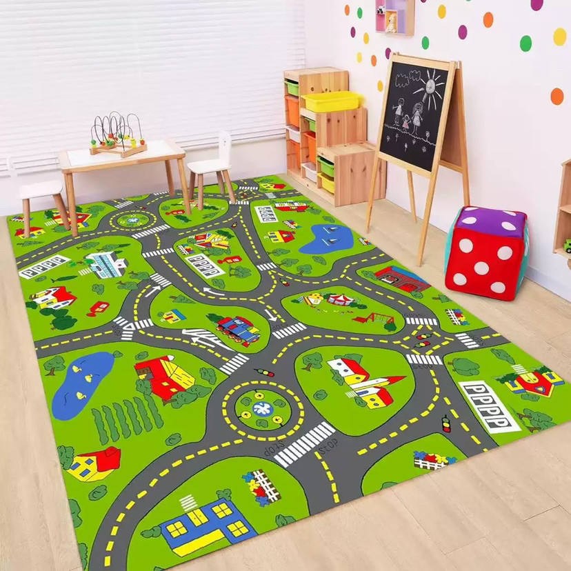 Baby Nursery Carpet - Çocuklar İçin Yol Trafik Halısı Karikatür