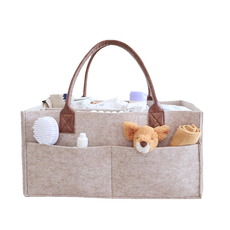 Baby Nursery Bags - Bebek Keçe Saklama Düzenleyici Sepeti, Saplı
