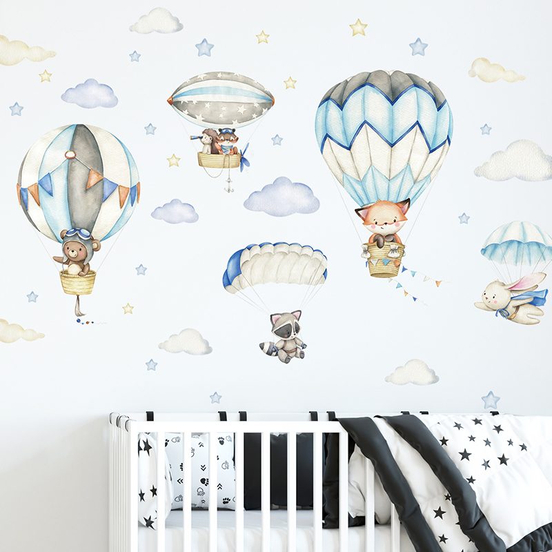 Baby Nursery Products - Karikatür Sevimli Hayvanlar Sıcak Hava Balonu