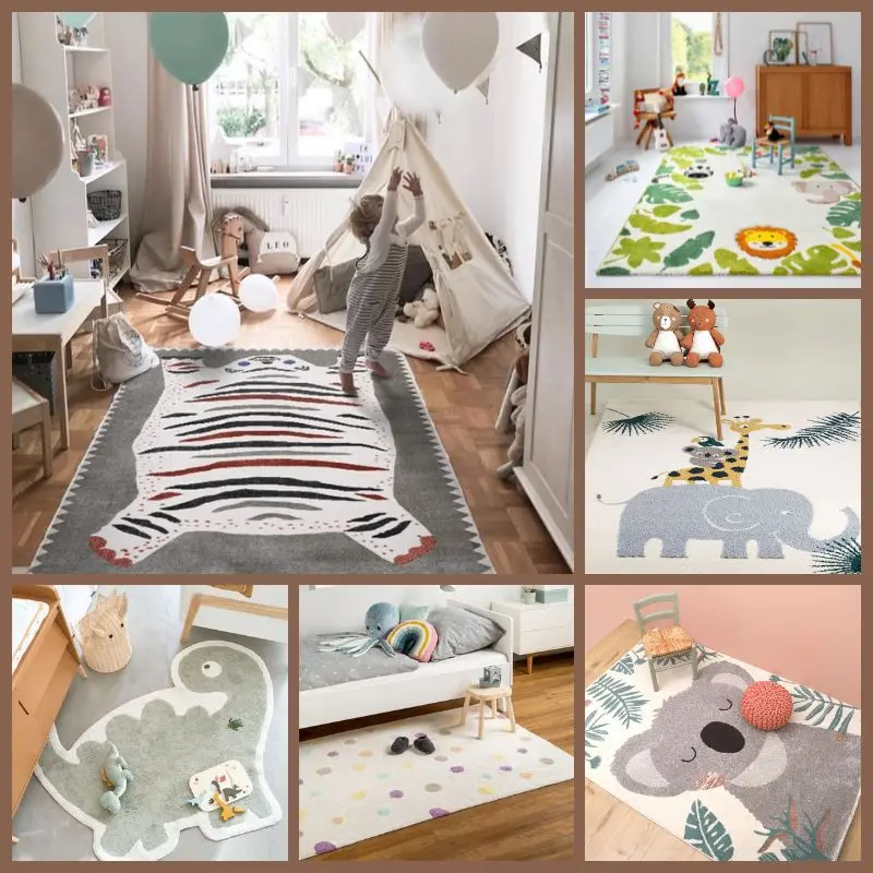 Baby Nursery Carpet - Karikatür Tüylü Kreş oyun matı Çocuklar
