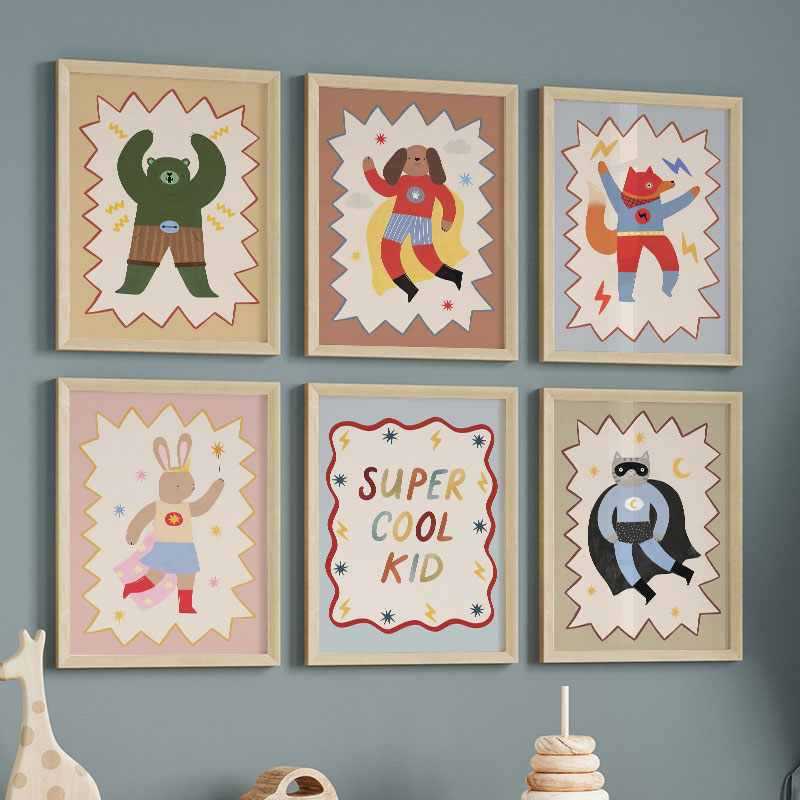Baby Nursery Products - Komik Karikatür Süper Havalı Çocuk Odası