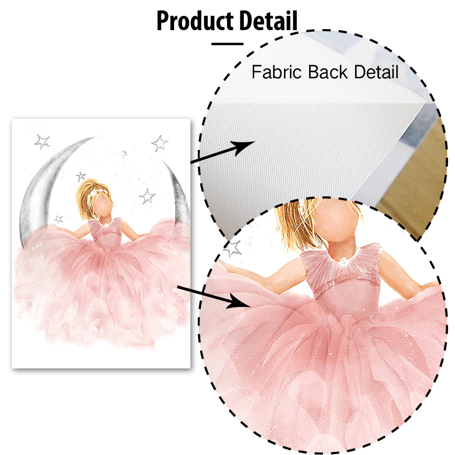 Pembe Melek Kız Güneş Ay Bulut - Baby Nursery Posters incelemesi ve fiyatı