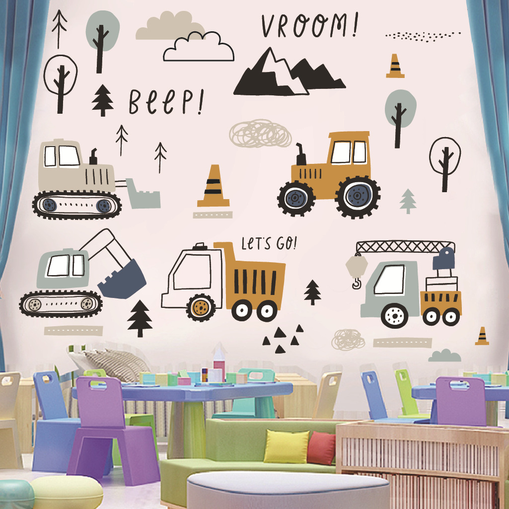 Karikatür Ekskavatör Mühendisl - Baby Nursery Posters incelemesi ve fiyatı