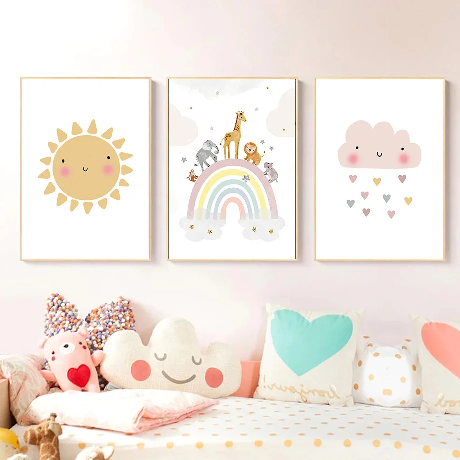 Zürafa Fil Sıcak Balon Güneş G - Baby Nursery Posters incelemesi ve fiyatı