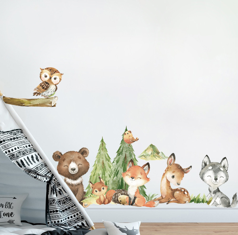 Karikatür Suluboya Orman Hayva - Baby Nursery Products incelemesi ve fiyatı