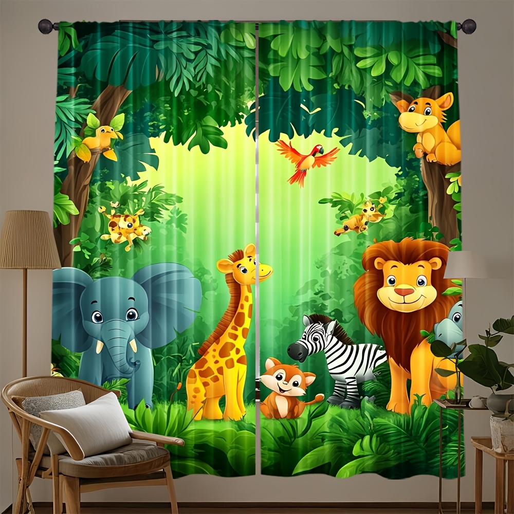 2 adet Karikatür Hayvan Perdel - Baby Nursery Jungle Animals incelemesi ve fiyatı