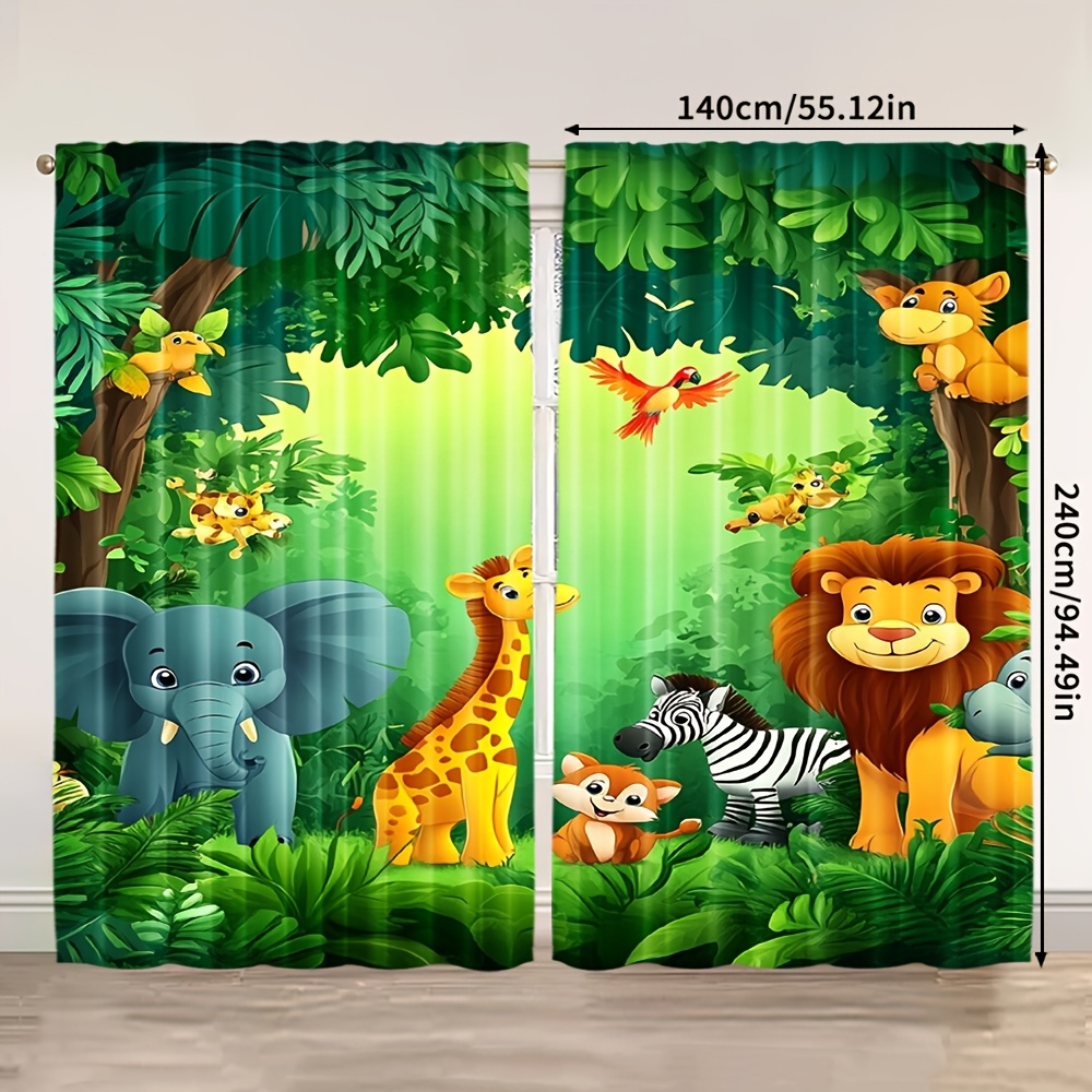 2 adet Karikatür Hayvan Perdel - Baby Nursery Jungle Animals incelemesi ve fiyatı