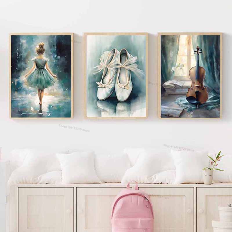 Suluboya Bale Kız Ayakkabıları - Baby Nursery Posters incelemesi ve fiyatı