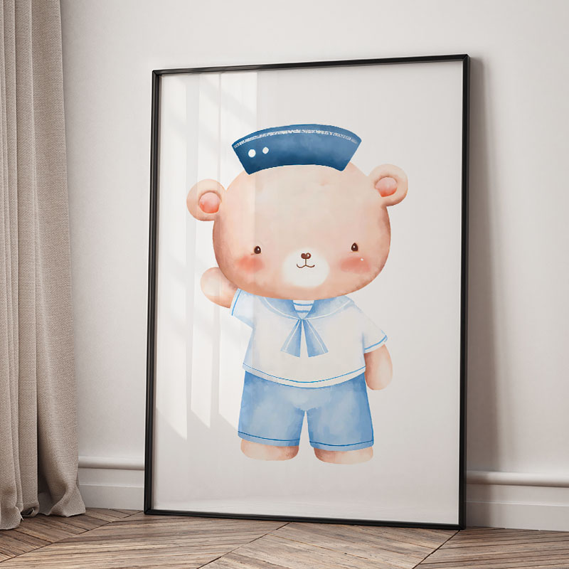 Ayı Balina Yelkenli Deniz Fene - Baby Nursery Posters incelemesi ve fiyatı