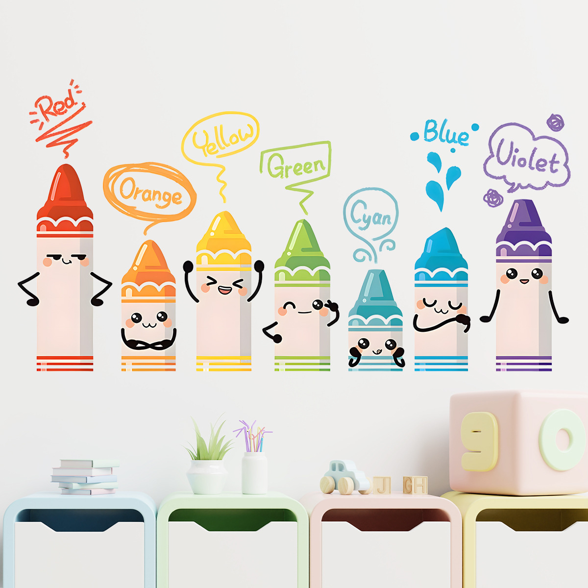 Karikatür sevimli renkli mum b - Baby Nursery Furniture incelemesi ve fiyatı