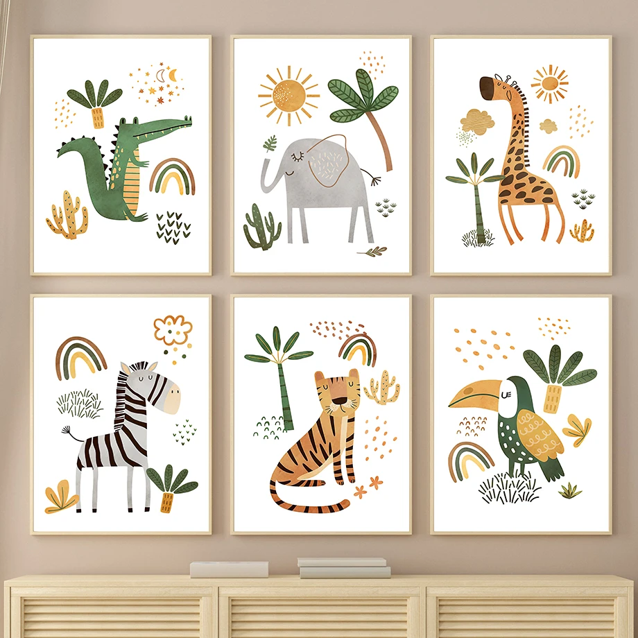 Zürafa Fil Kaplan Zebra Toucan - Baby Nursery Jungle Animals incelemesi ve fiyatı