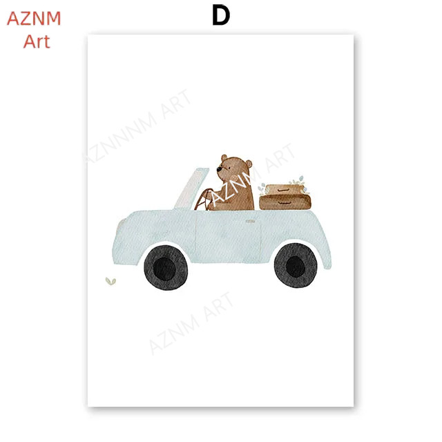 Sevimli Boho Ayı Vinç Ekskavat - Baby Nursery Posters incelemesi ve fiyatı