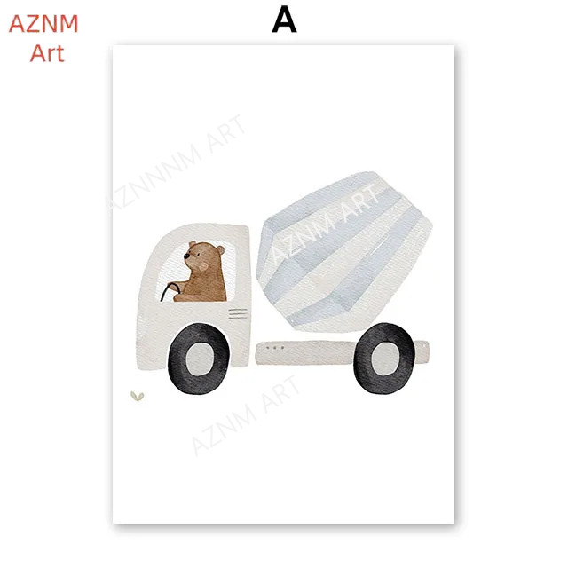 Sevimli Boho Ayı Vinç Ekskavat - Baby Nursery Posters incelemesi ve fiyatı