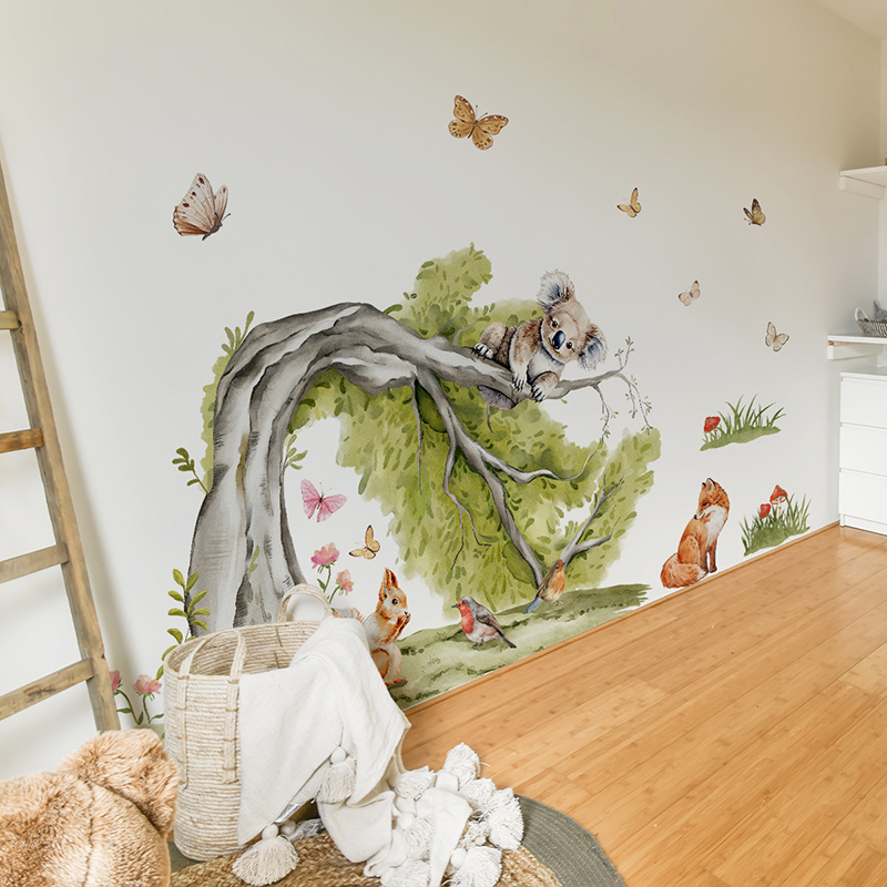 Orman Büyük Ağaç Hayvanlar Duv - Baby Nursery Jungle Animals incelemesi ve fiyatı