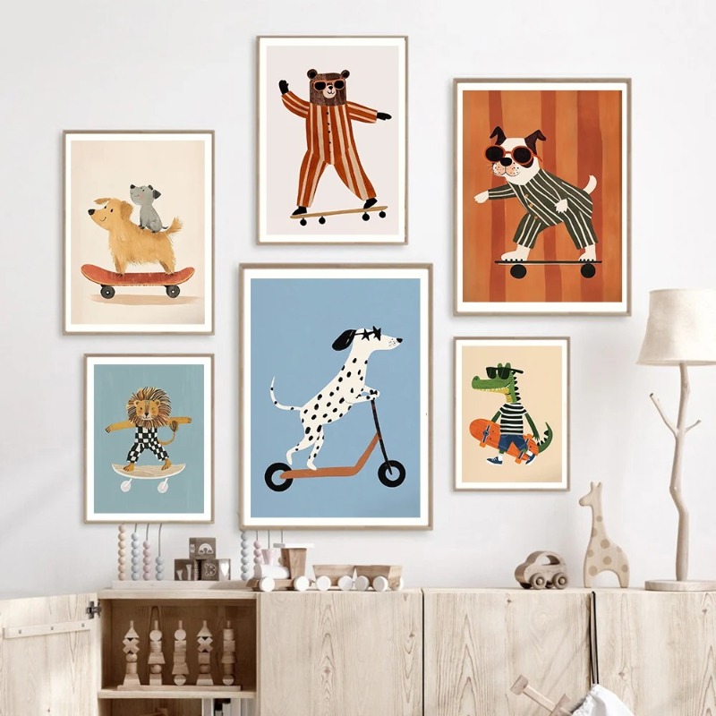 1 adet çerçevesiz Komik Hayvan - Baby Nursery Posters incelemesi ve fiyatı