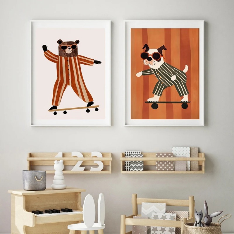 1 adet çerçevesiz Komik Hayvan - Baby Nursery Posters incelemesi ve fiyatı